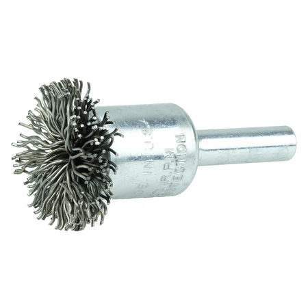 Weiler 1" Circular Flared Crimped Wire End Brush .020" Steel Fill 10099